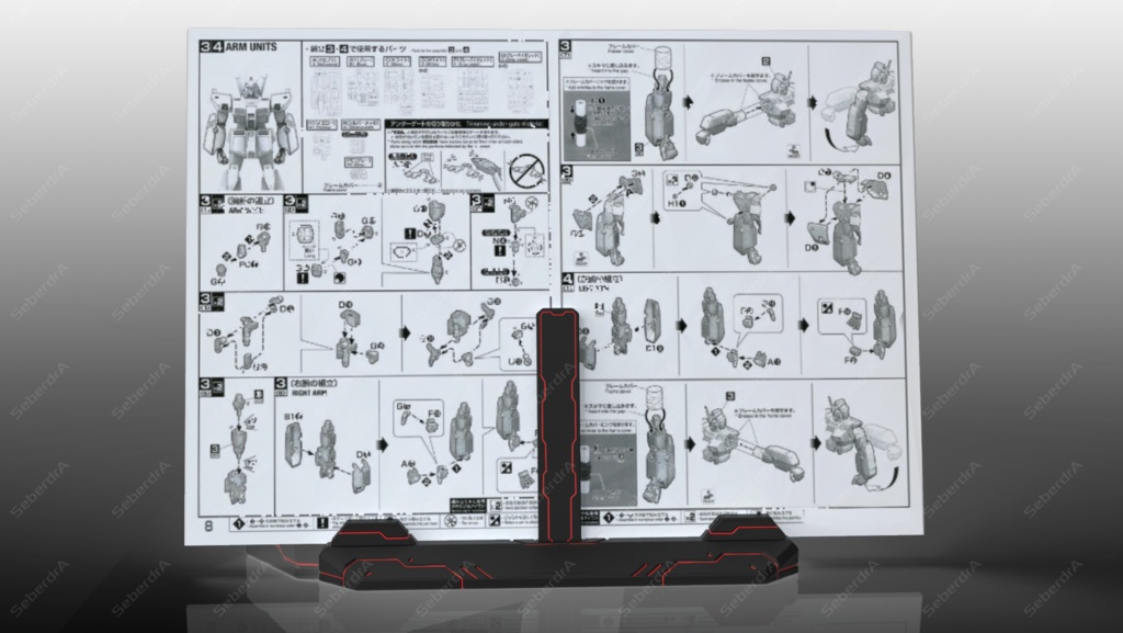 Gunpla Manual and Phone Stand