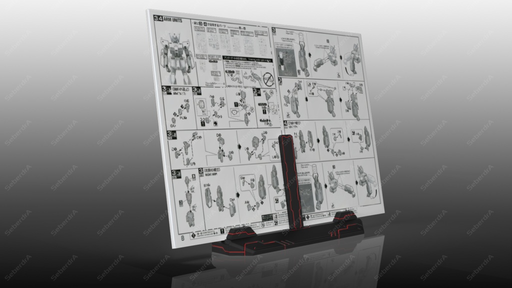 Gunpla Manual and Phone Stand