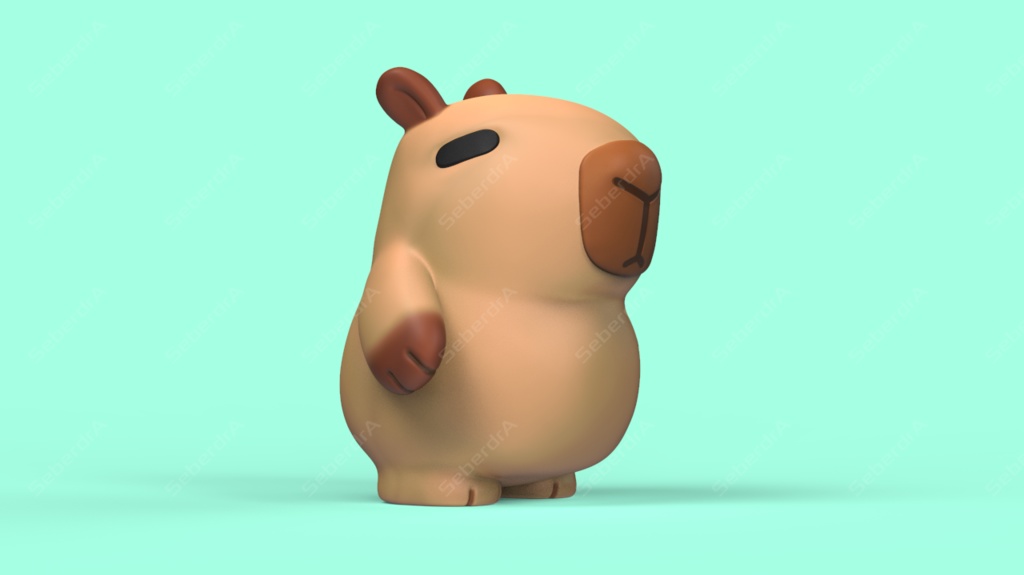 Cute Capybara STL and VRML for 3DPrint