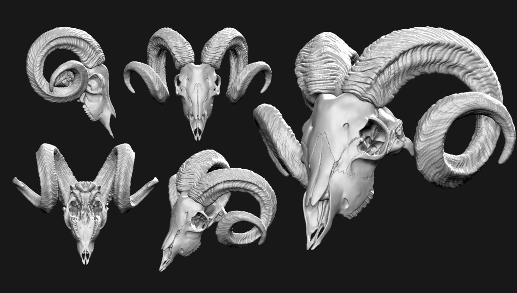 Goat Skull V1 STL for 3Dprint