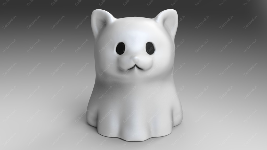 Cute Ghost Cat STL for 3DPrint