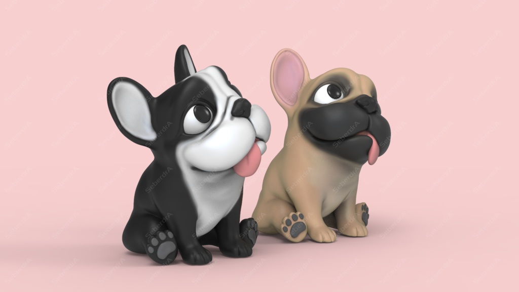 Cute Question French Bulldog STL for 3DPrint