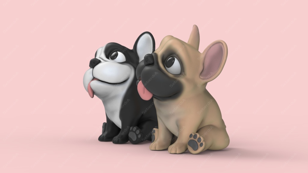 Cute Question French Bulldog STL for 3DPrint