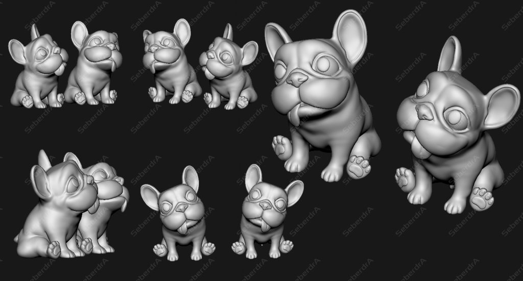Cute Question French Bulldog STL for 3DPrint