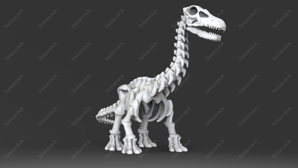 Cute Apatosaurus Skeleton STL for 3DPrint