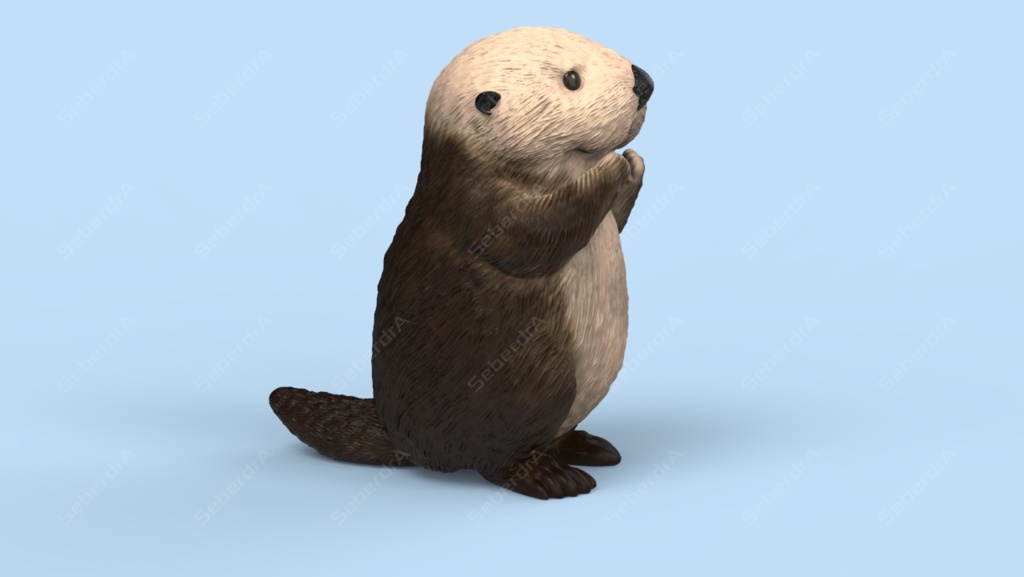 Cute Sea Otter STL and VRML for 3DPrint