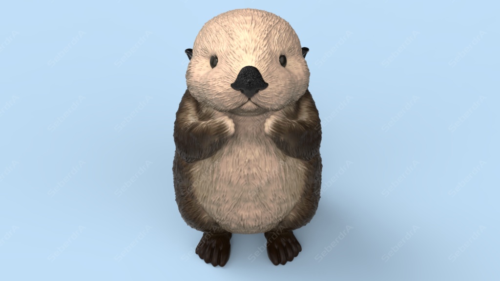 Cute Sea Otter STL and VRML for 3DPrint