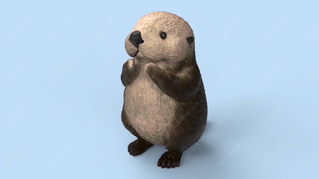Cute Sea Otter STL and VRML for 3DPrint