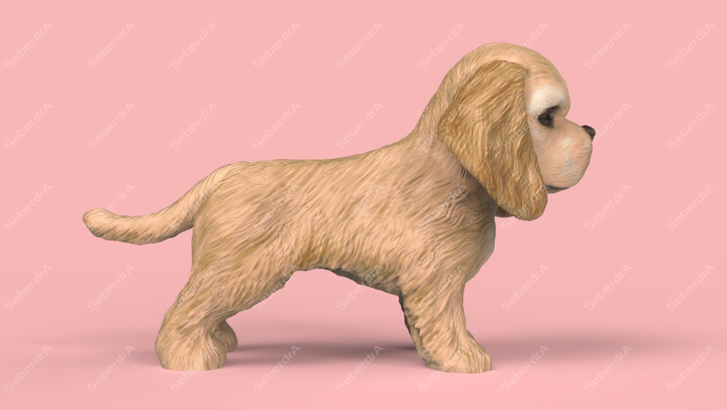Cute Puppy American Cocker Spaniel STL and VRML
