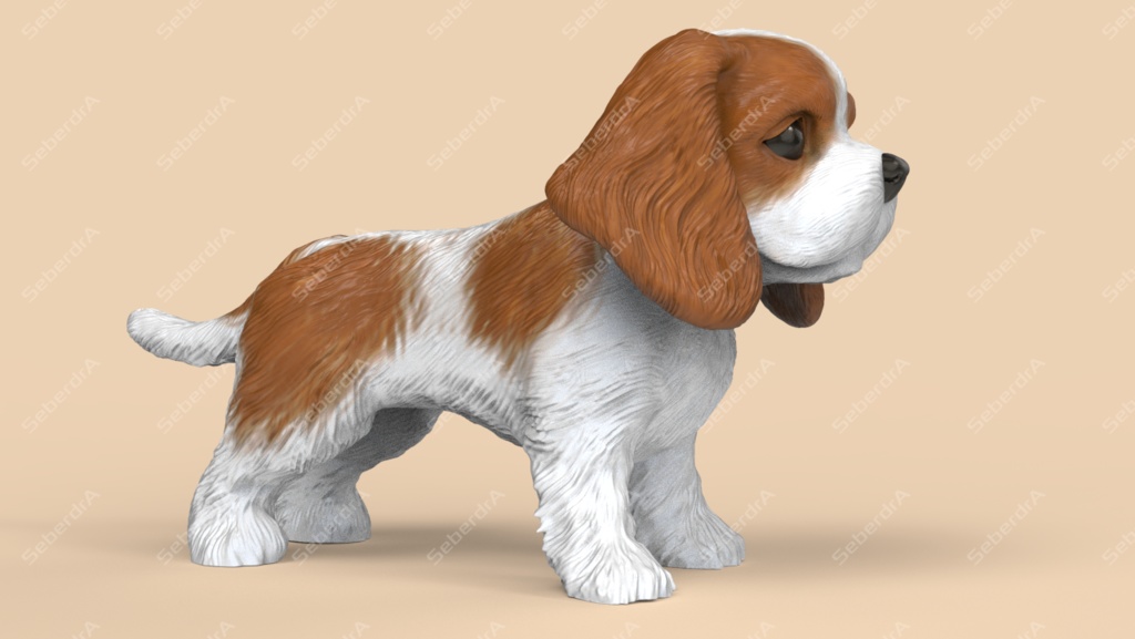 Cute Cavalier King Charles Spaniel STL and VRML
