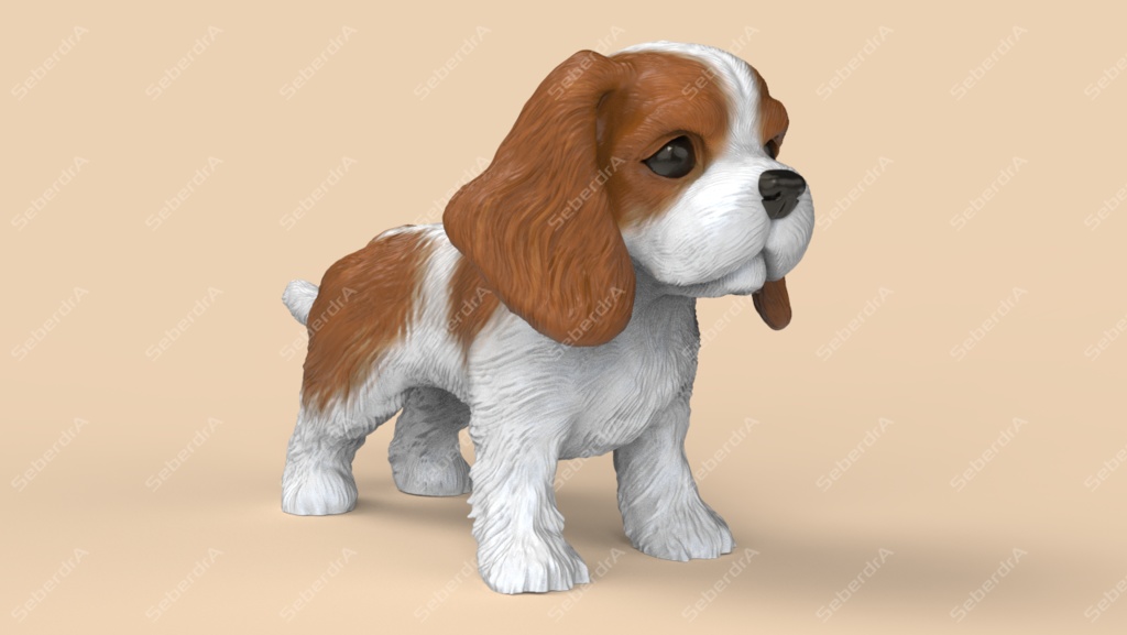 Cute Cavalier King Charles Spaniel STL and VRML