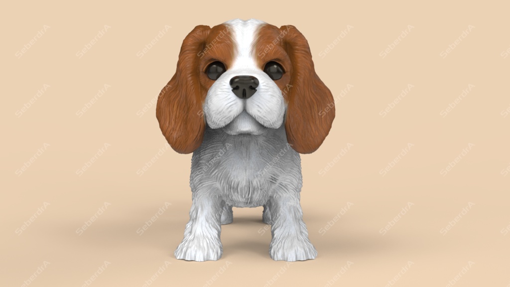 Cute Cavalier King Charles Spaniel STL and VRML
