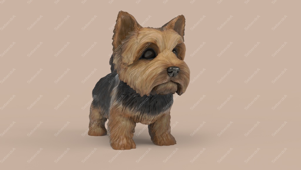 Cute Puppy Yorkshire Terrier STL and VRML for 3DPrint