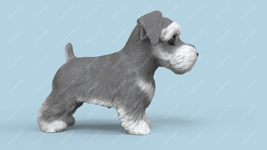 Cute Puppy Schnauzer STL and VRML