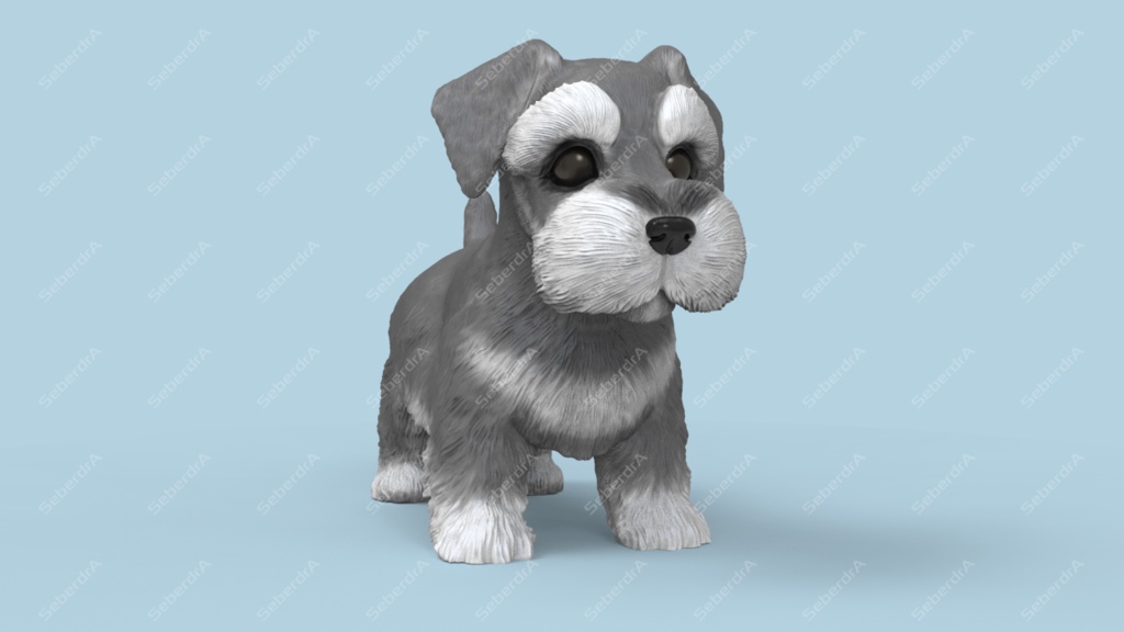 Cute Puppy Schnauzer STL and VRML