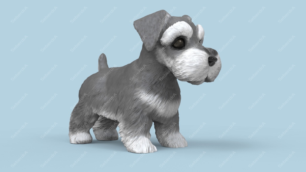 Cute Puppy Schnauzer STL and VRML