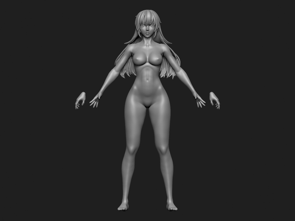 3D model Base Mash for 3D digital Figure Scultp