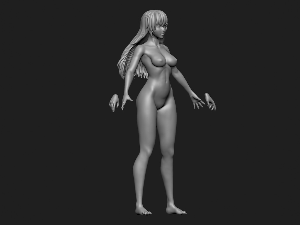 3D model Base Mash for 3D digital Figure Scultp