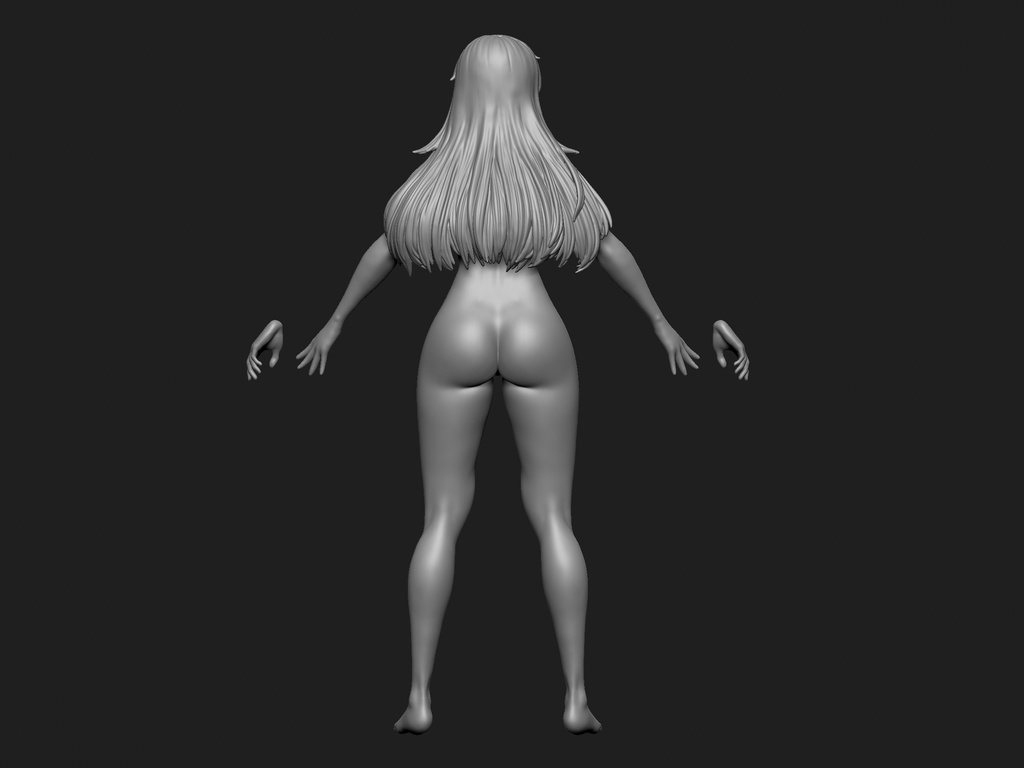3D model Base Mash for 3D digital Figure Scultp