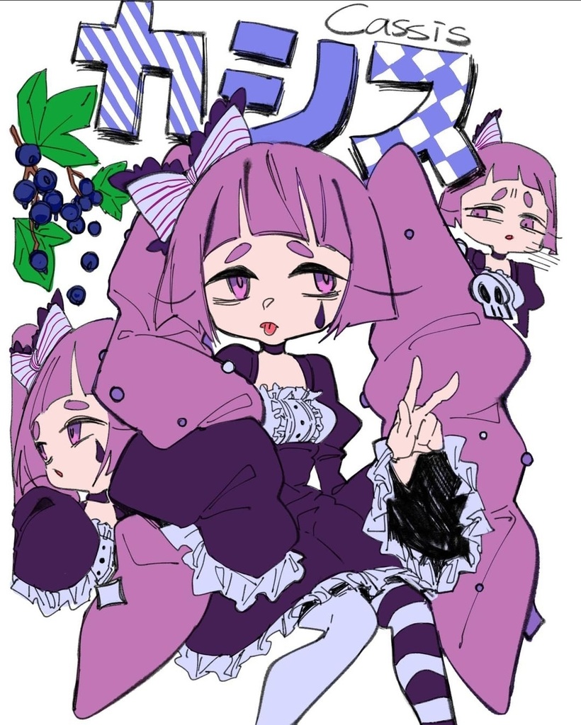 ✨👾カシスちゃん👾✨のロングスリーブTシャツ