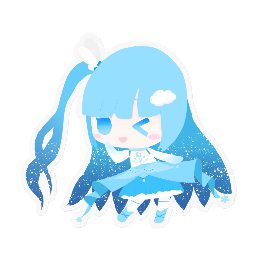 【空雪ルミア】クリアステッカー - 100 x 100 (mm)