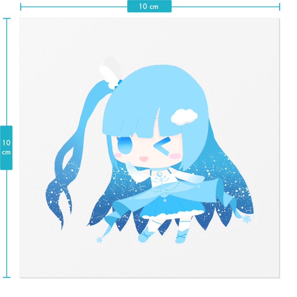 【空雪ルミア】クリアステッカー - 100 x 100 (mm)