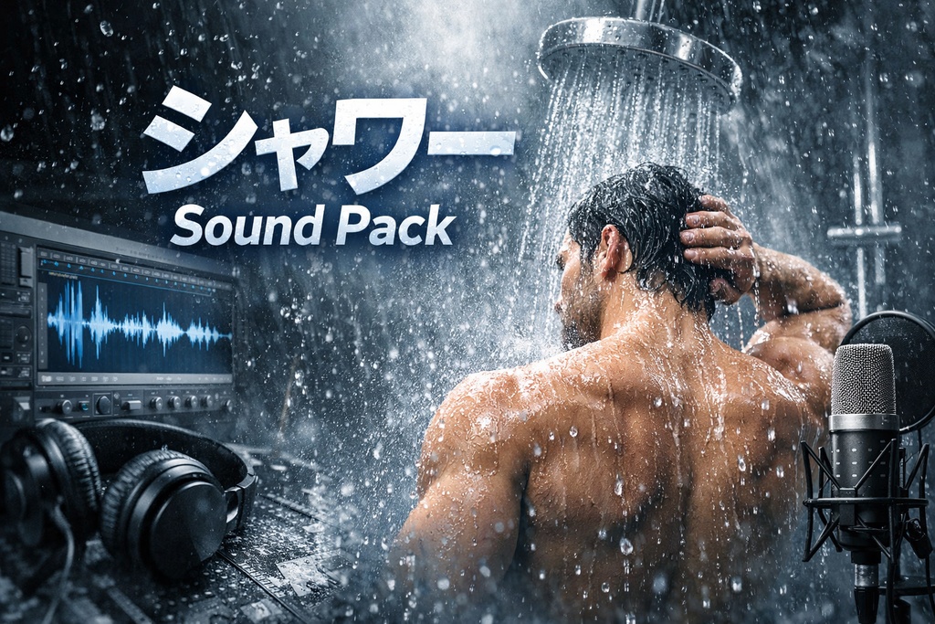 シャワーシーンのみ切り抜き・音声素材・お風呂・男・声なし・ノイズ除去済み・入浴シーン無し・頭を洗う・体を洗う・顔を洗う・高音質 Hydral Sound Pack お風呂シリーズ