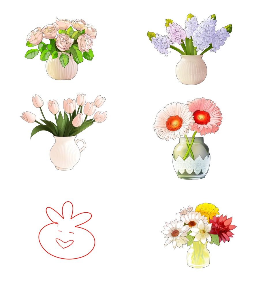 花瓶の花５種類
