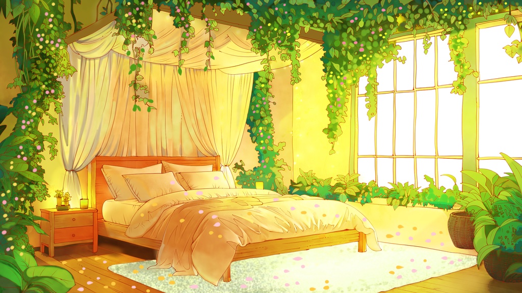植物と寝室