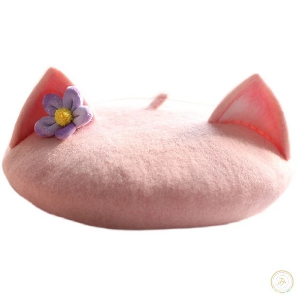 キツネ羊毛ベレー帽