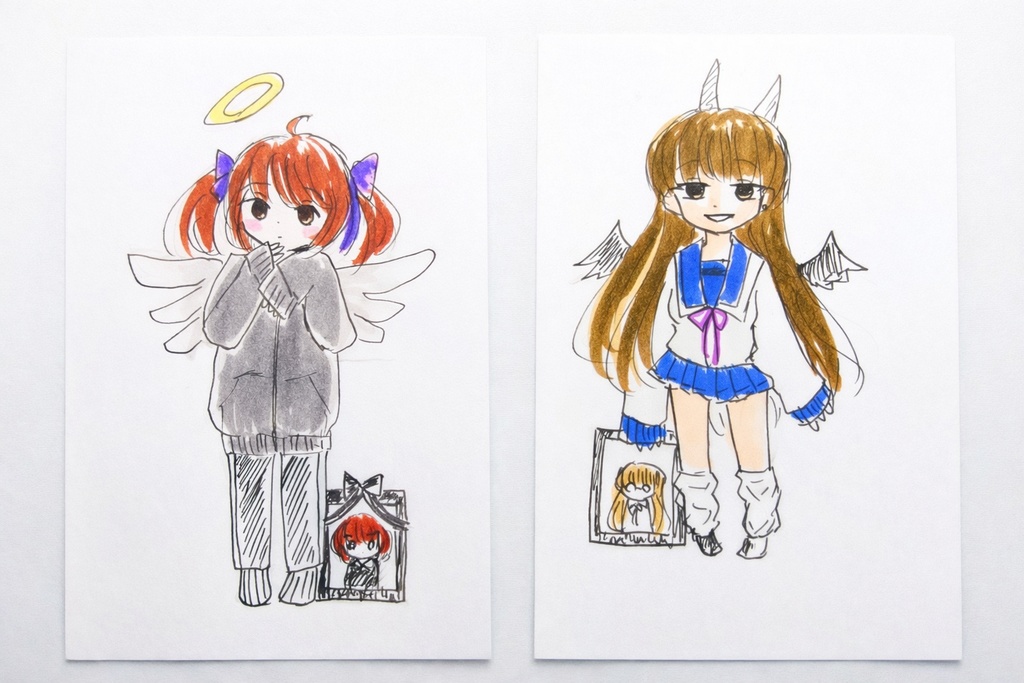 てんしとあくま、原画2枚セット