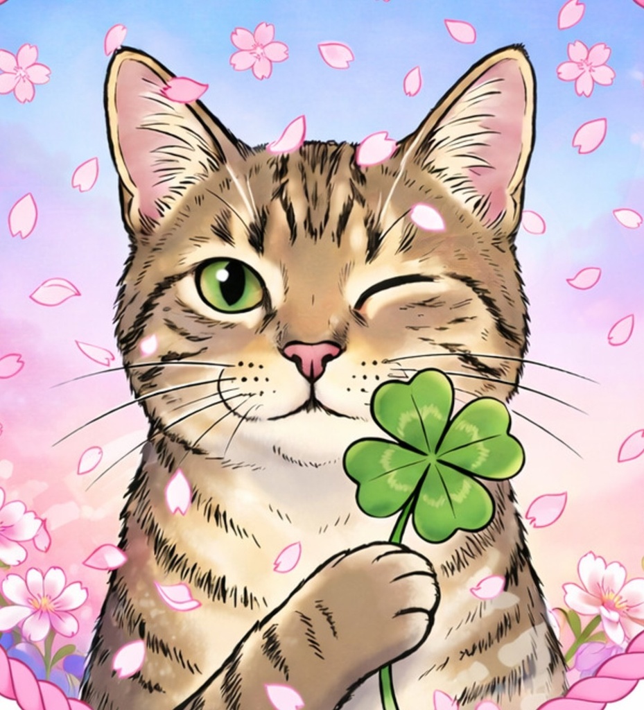 春のお守りラッキーキャット (スマホ壁紙＆アイコンセット)