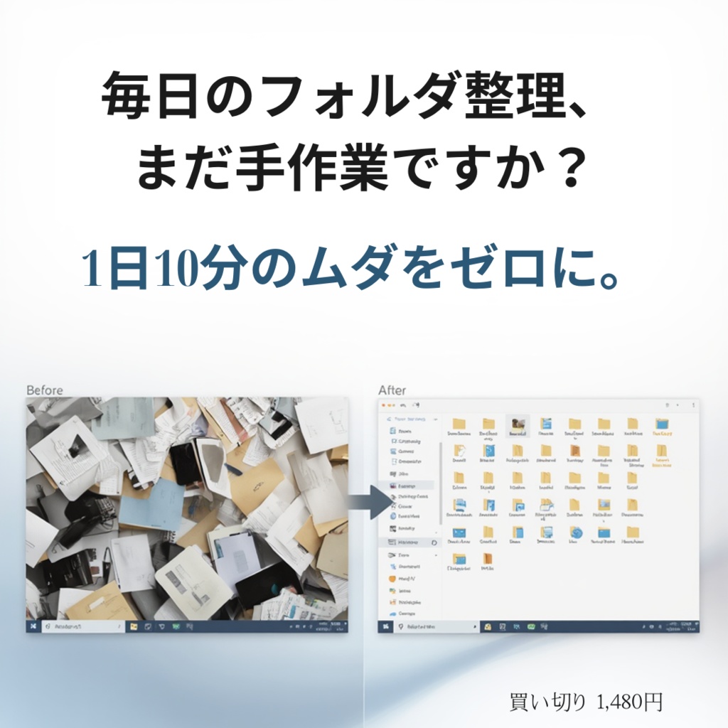 【Windows効率化】Auto Folder Move 帰宅中に自動でフォルダ整理する常駐ツール（整理ストレスをゼロに）