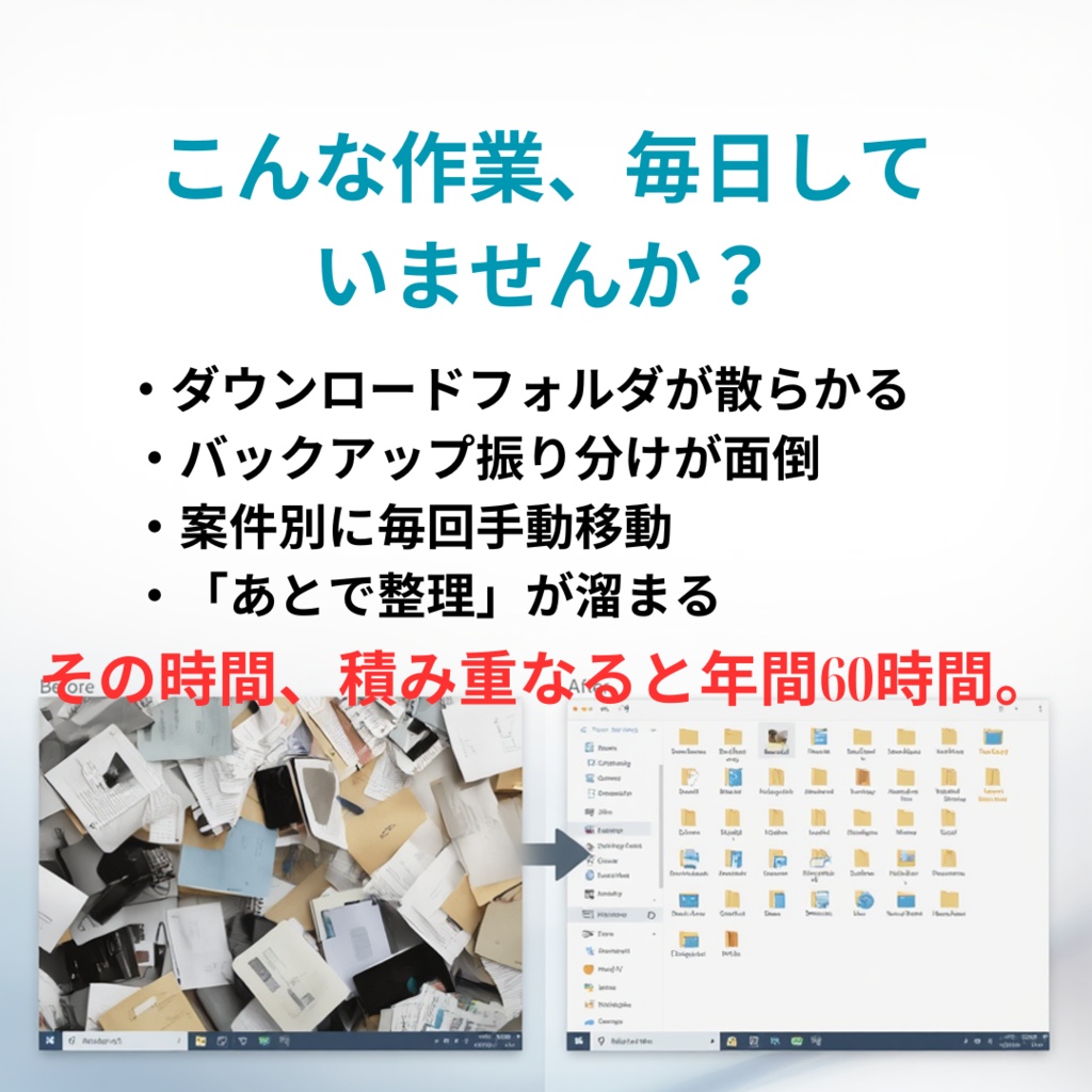 【Windows効率化】Auto Folder Move 帰宅中に自動でフォルダ整理する常駐ツール(整理ストレスをゼロに)
