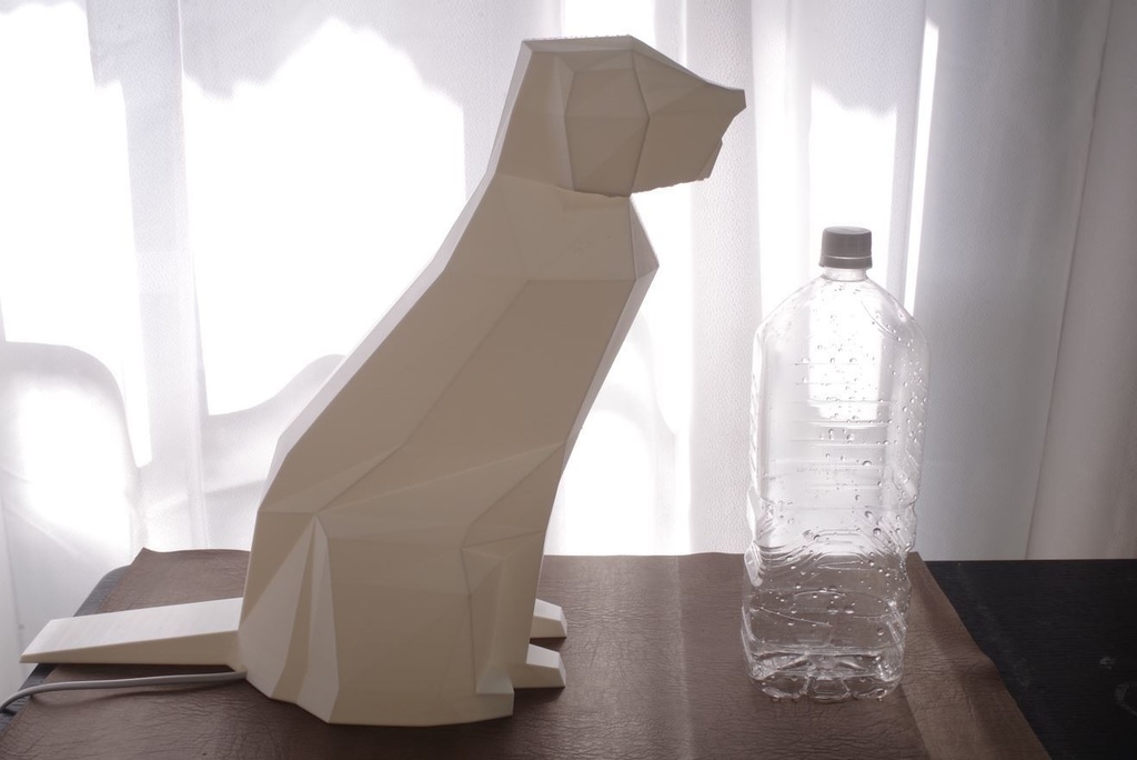 #27 ポリゴン型ランプ_犬