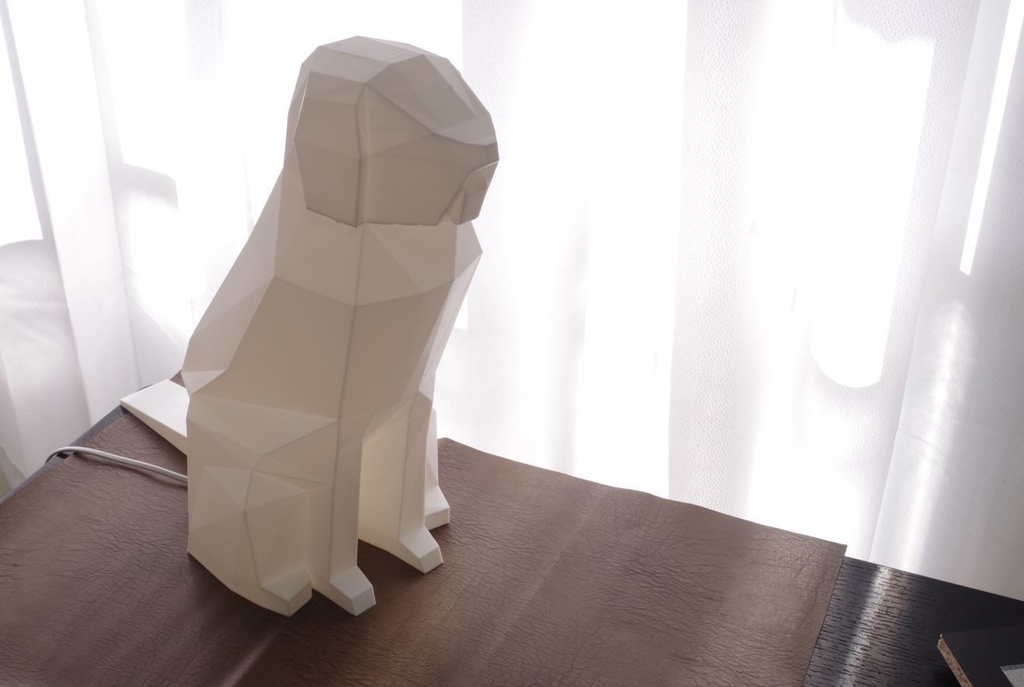 #27 ポリゴン型ランプ_犬