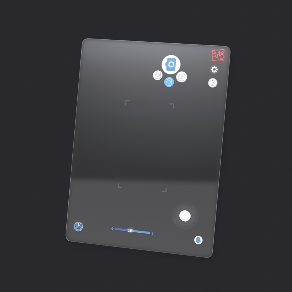 カメラ画面のクリアカード