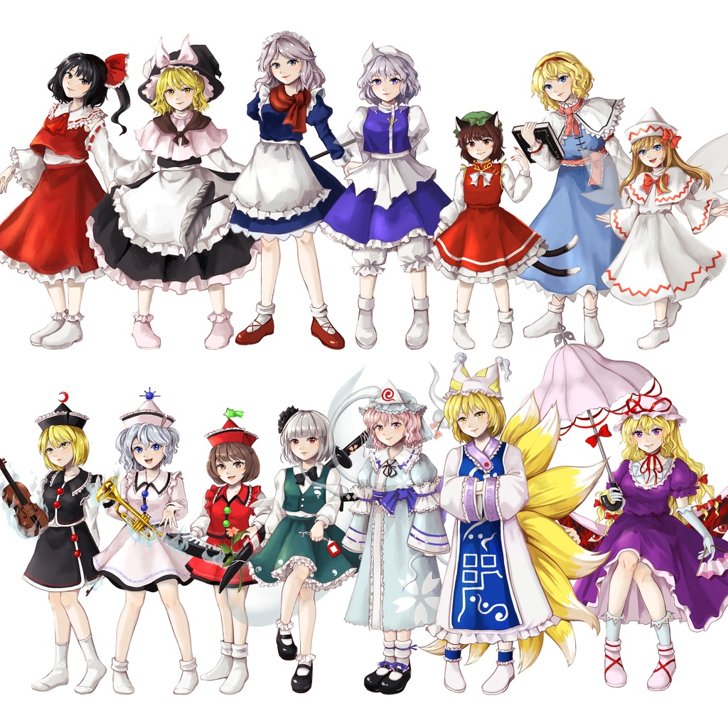 【無料】東方妖々夢キャラの立ち絵素材【Free】