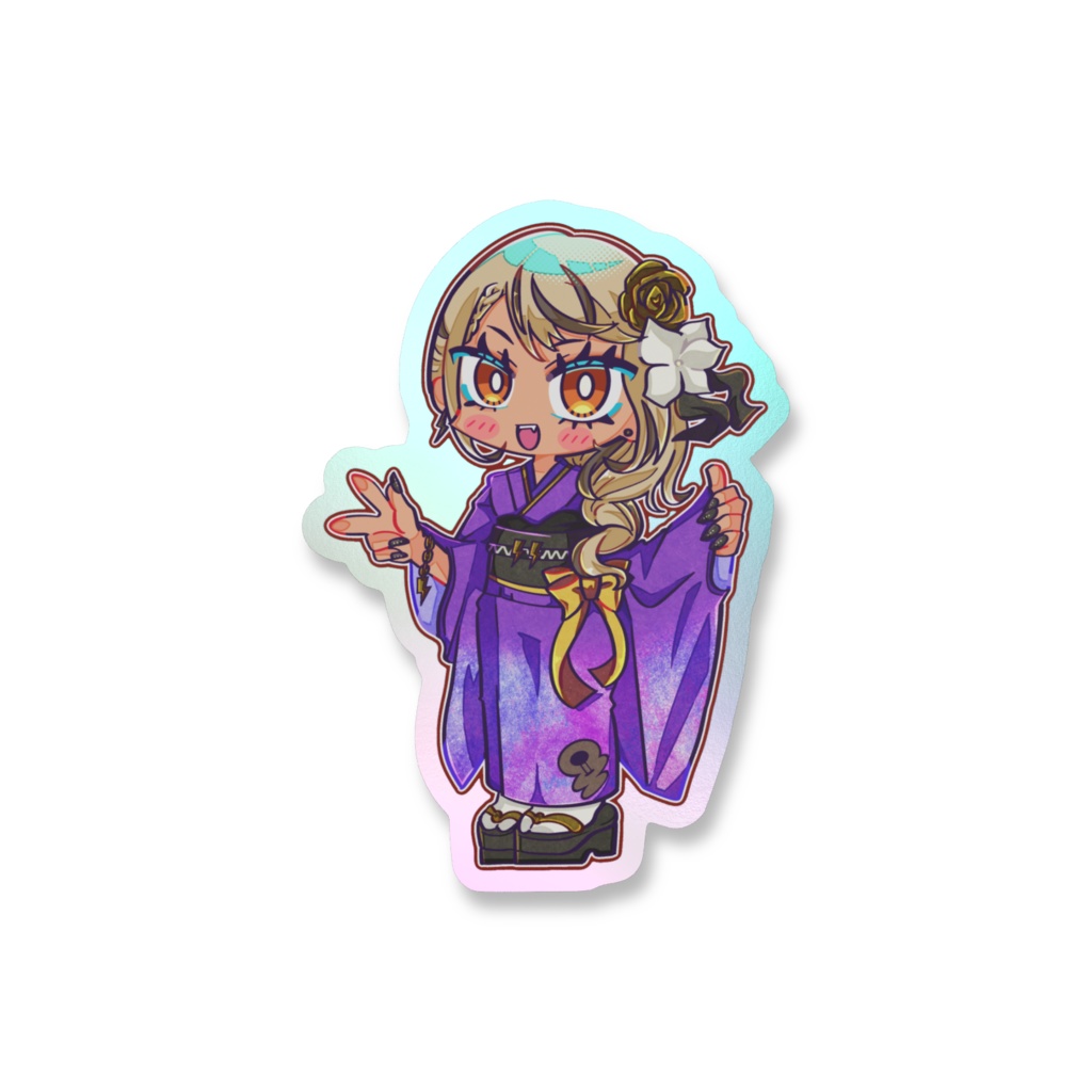 【非公式】ぶいすぽっ! 神成きゅぴダイカットオーロラステッカー2026