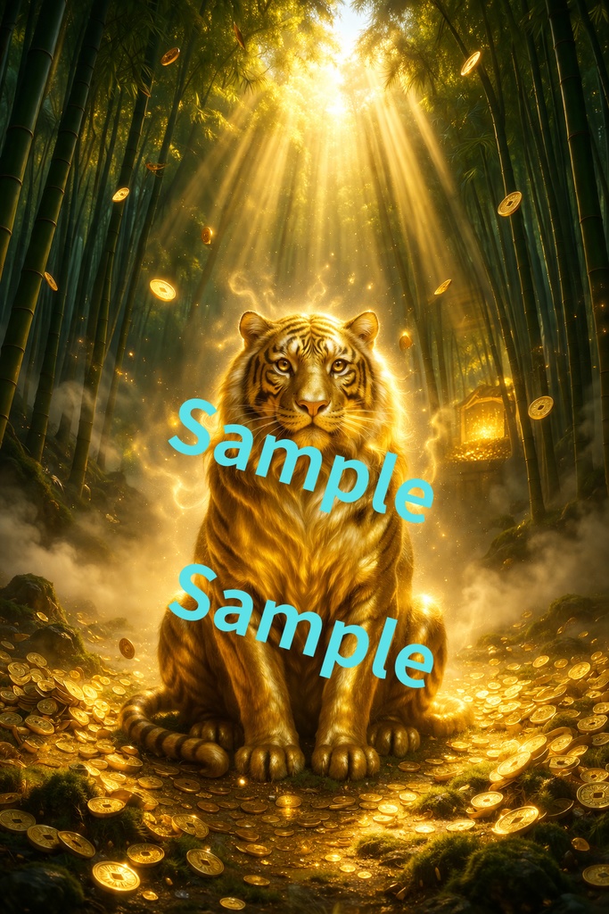 金運アップ　金色の虎