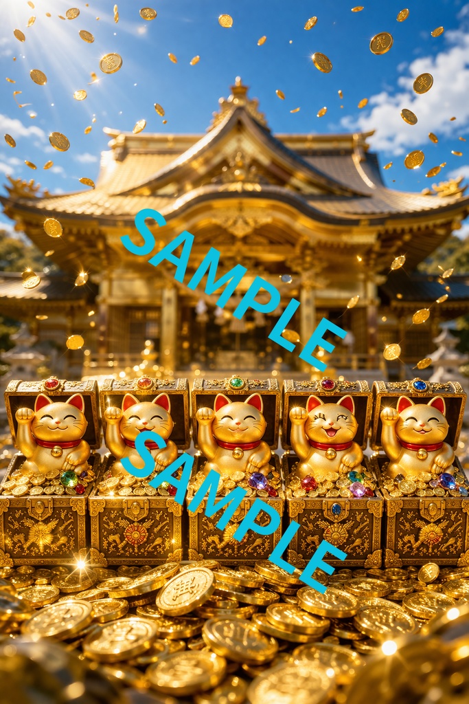 金運アップ　金色の招き猫