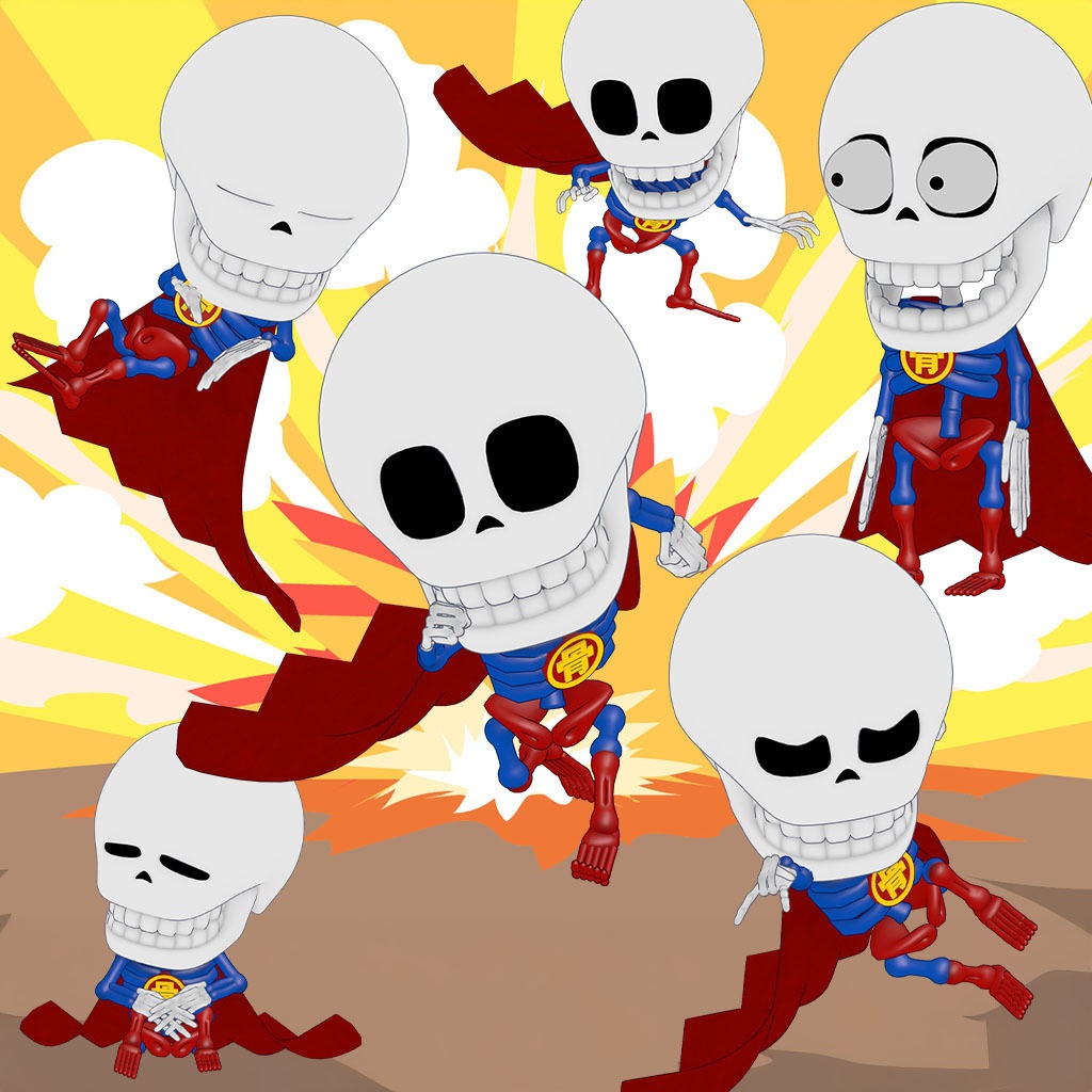 【VRMアバター】ミニホネマルマン(小型アバター)3Dモデル