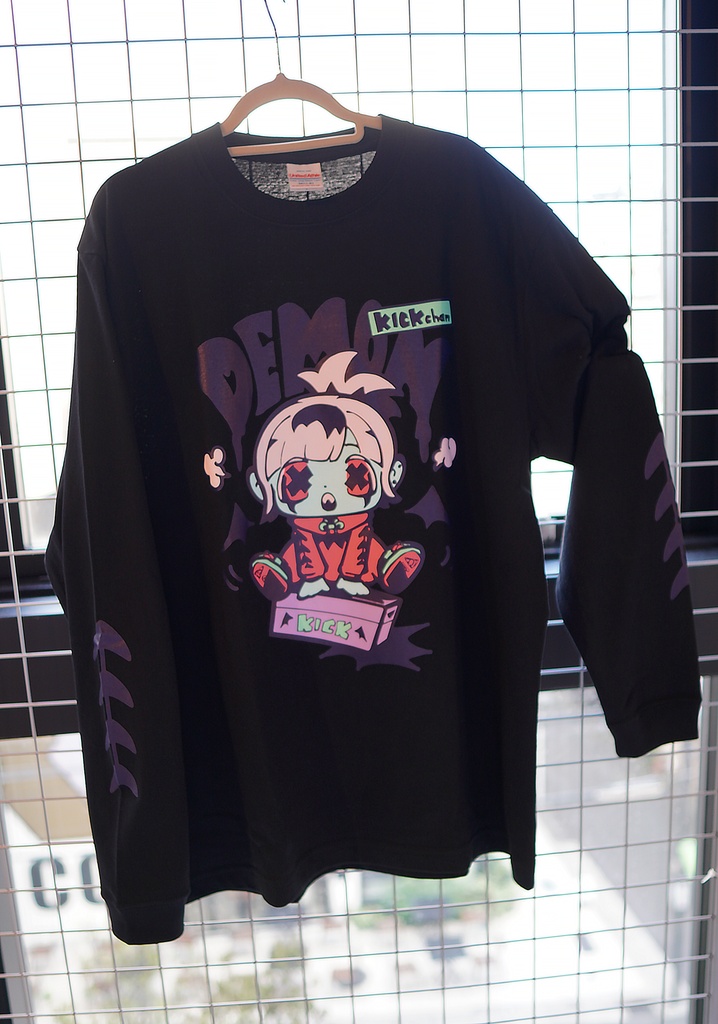 DEMON KICK-chan LS Tee (Black)【magodesu × NukuiYuko】