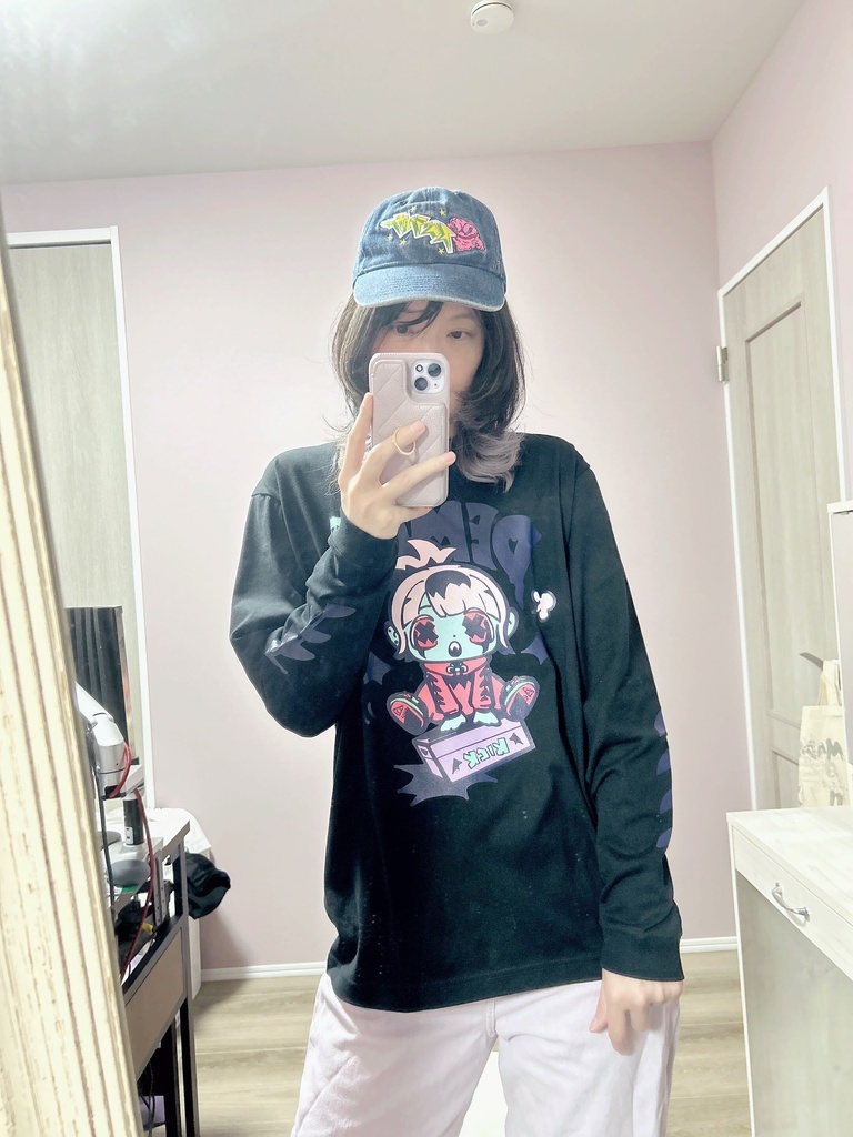 DEMON KICK-chan LS Tee (Black)【magodesu × NukuiYuko】