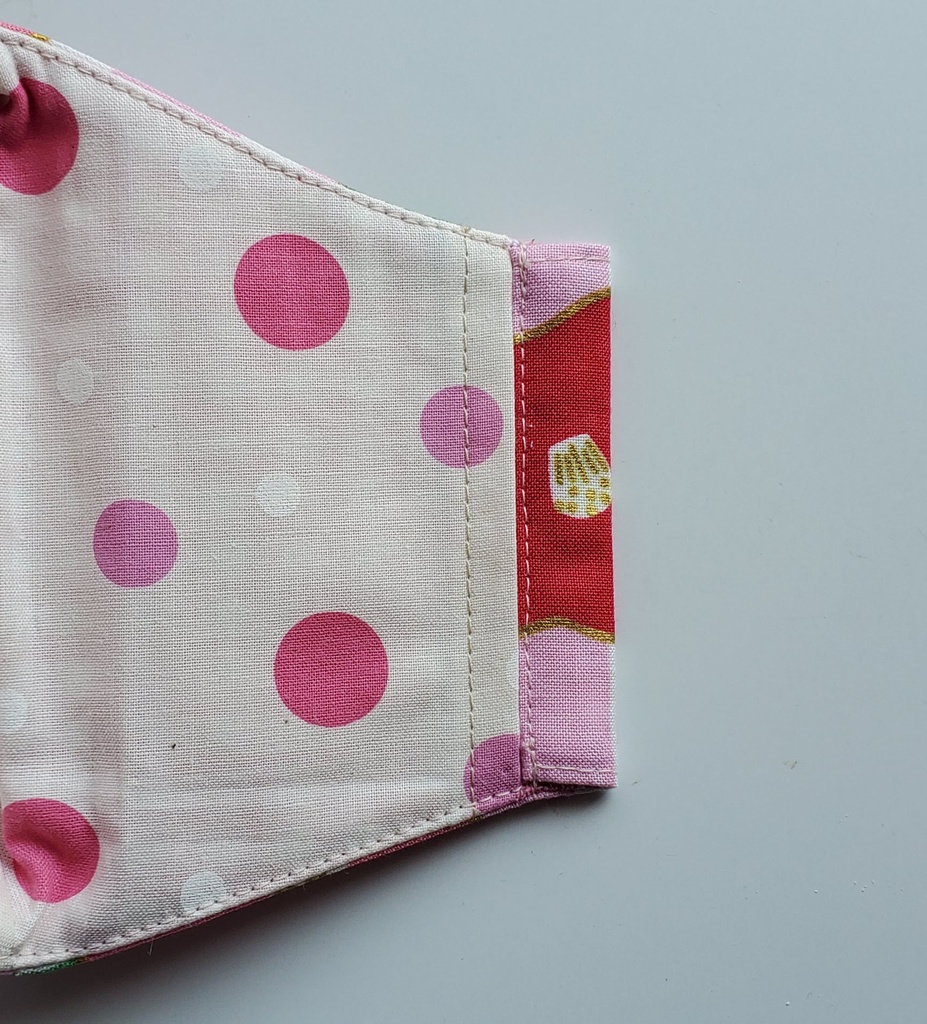 大人用布マスク【椿/ツバキ】かわいい 和柄 ピンク 綿100%