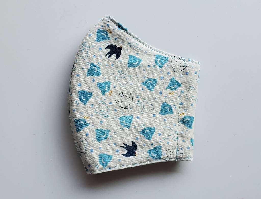 大人用布マスク【千鳥と燕/生成】かわいい 和柄 綿100%