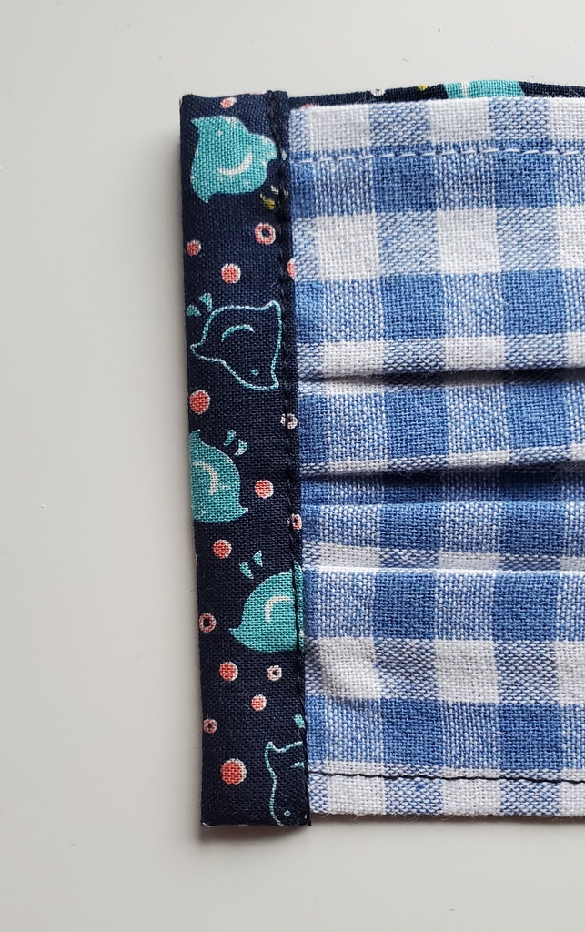 大人用布マスク【千鳥と燕/紺】プリーツマスク かわいい 和柄 綿100%