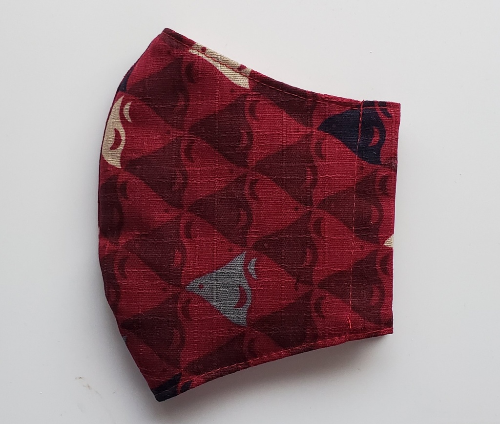 大人用布マスク【千鳥/紅赤】和柄 かわいい 綿100%