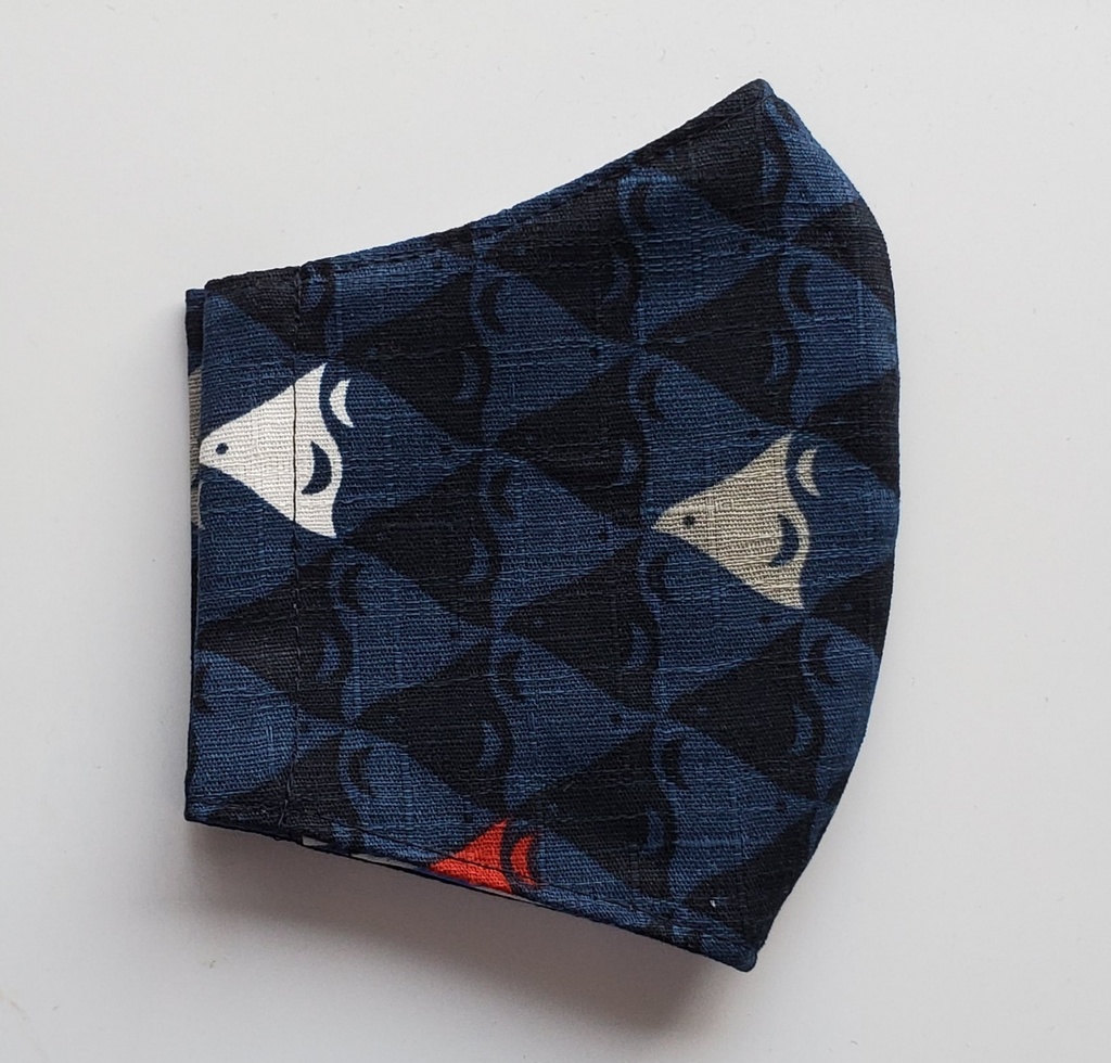 大人用布マスク【千鳥/紺】和柄 かわいい 綿100%