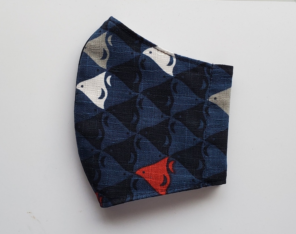 大人用布マスク【千鳥/紺】和柄 かわいい 綿100%